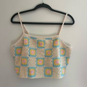 Wild Fable Floral Crotchet Inspired Crop Top Size XL